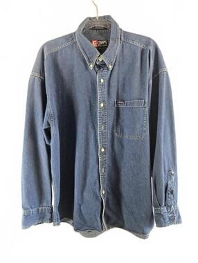 Vintage 90s Chaps Ralph Lauren Denim Shirt Sz XL